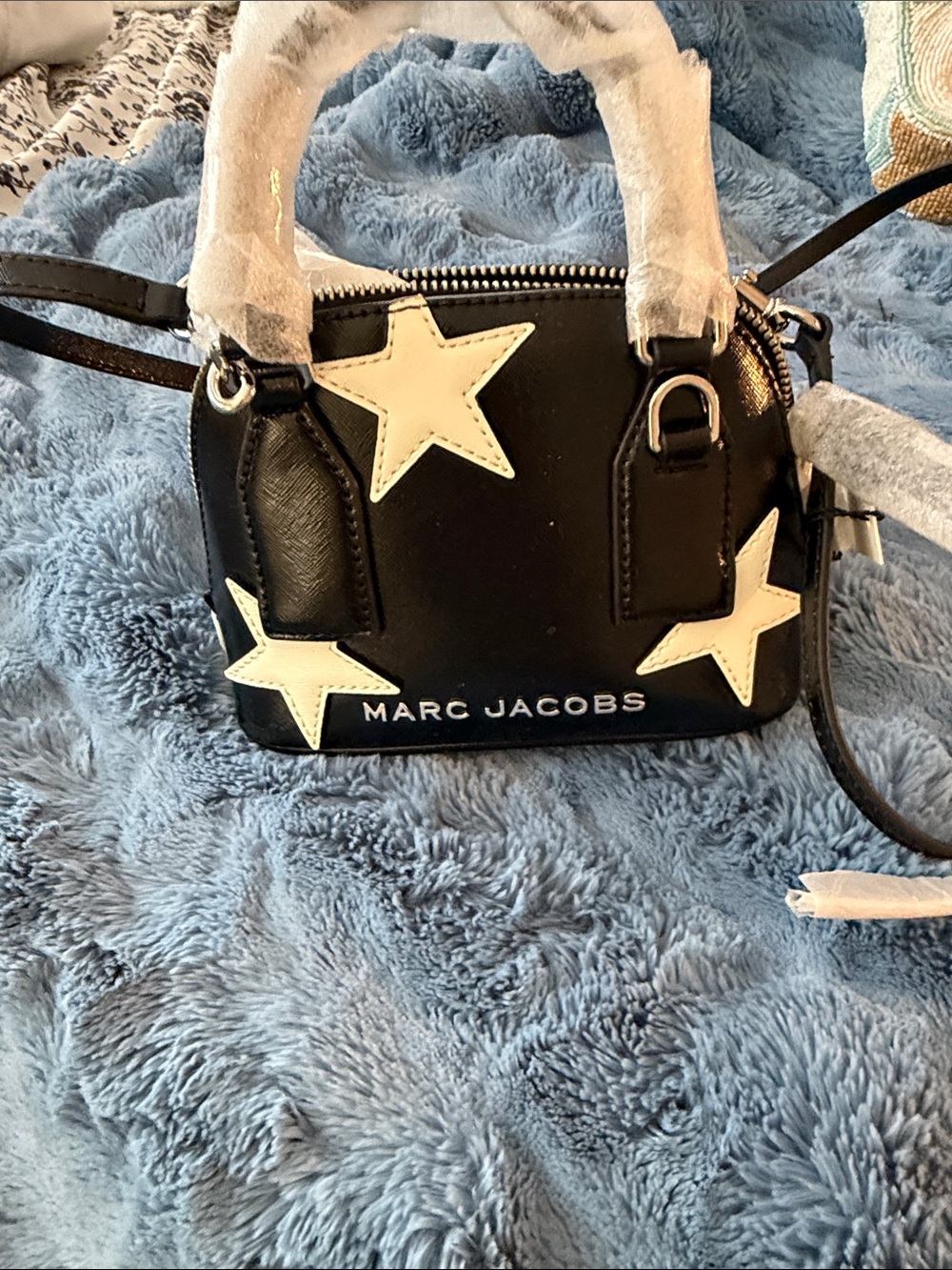Marc Jacobs Black Mini Star Satchel with White Stars